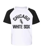 Little Boys and Girls Chicago White Sox White, Heather Gray Groundout Baller Raglan T-shirt Shorts Set