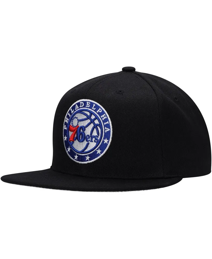 Men's Mitchell & Ness Black Philadelphia 76ers Side Core 2.0 Snapback Hat