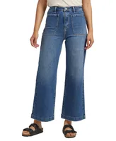 Silver Jeans Co. Women's Vintage-Inspired Patch Pocket Wide Leg High Rise