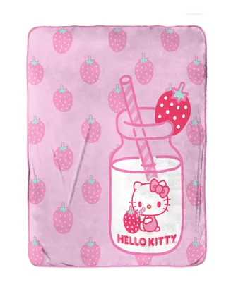 Jay Franco Hello Kitty Strawberry Milk Silk Touch Throw, 60" x 46"