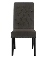 Coaster Home Furnishings 2-Piece Rubber wood Upholstered with Nailhead Trim Tufted Side Chairs