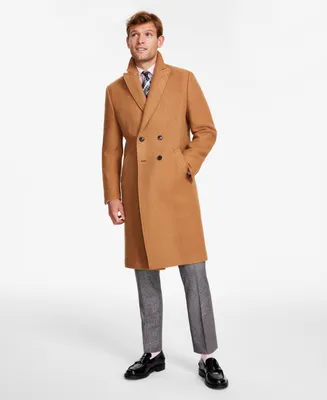 Tommy Hilfiger Men's Modern-Fit Solid Double-Breasted Overcoat