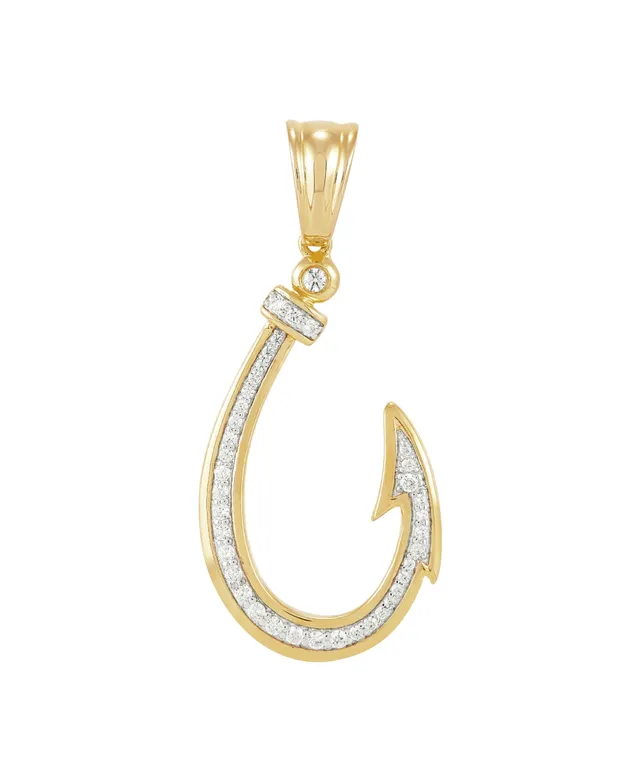 Pave' Diamond Fishhook Pendant