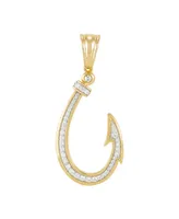 Men's Diamond Fish Hook Pendant (1/4 ct. t.w.) in 14K Gold-Plated Sterling Silver