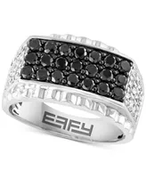 Effy Men's Black Diamond (1-1/4 ct. t.w.) & White (3/4 Cluster Ring 10k Gold (Also Blue Diamond)