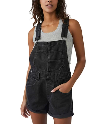 Free People Women's Ziggy Cotton Adjustable-Straps Shortalls