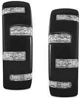 Men's Diamond Zigzag Small Hoop Earrings (1/20 ct. t.w.), 15mm (Also Black Diamond)