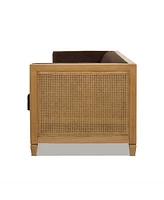 Jennifer Taylor Home Georgia 81" Cane Rattan Tuxedo Sofa