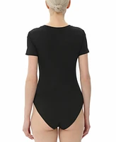 kimi + kai Women's Round Neck Basic Bodysuit Top