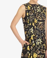 White Mark Women's Floral Sleeveless Tunic Top