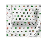 Saturday Park Minecraft Emblematic 100% Organic Cotton Queen Sheet Set