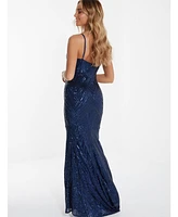 Quiz Women's Sequin Strappy Evening Dress