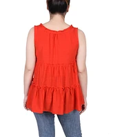 Ny Collection Petite Sleeveless Tiered Blouse