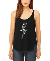 La Pop Art Women's Premium Lightning Bolt Word Flowy Tank Top