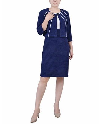 Ny Collection Petite Two Piece Jacket and Dress Set