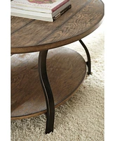 Steve Silver Denise 47" Oval Wood and Metal Cocktail Table