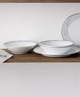 Noritake Satin Flourish 4 Piece Soup Bowl Set, Service for 4