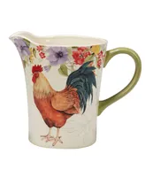 Certified International Floral Rooster Pitcher