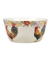 Certified International Floral Rooster Deep Bowl 11"