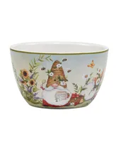 Certified International Garden Gnomes Set of 4 Ice Cream Bowl