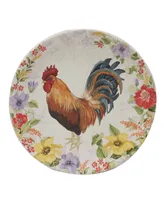 Certified International Floral Rooster Set of 4 Salad Plate 9"