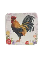 Certified International Floral Rooster Set of 4 Canape Plates, 6"