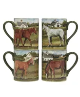 Certified International York Stables Set of 4 Mug 14 oz.