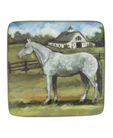 Certified International York Stables Set of 4 Canape Plates 6"