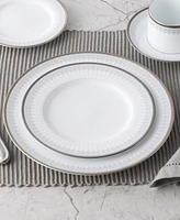 Noritake Silver Colonnade 4 Piece Dinner Plate Set, Service for 4