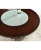 Steve Silver Rafael 39.5" Round Merlot Wood Cocktail Table with Casters