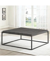 Steve Silver Tekoa 48" Square Wood and Iron Coffee Table