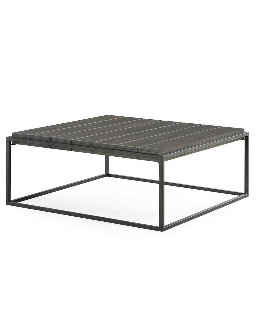 Steve Silver Tekoa 48" Square Wood and Iron Coffee Table