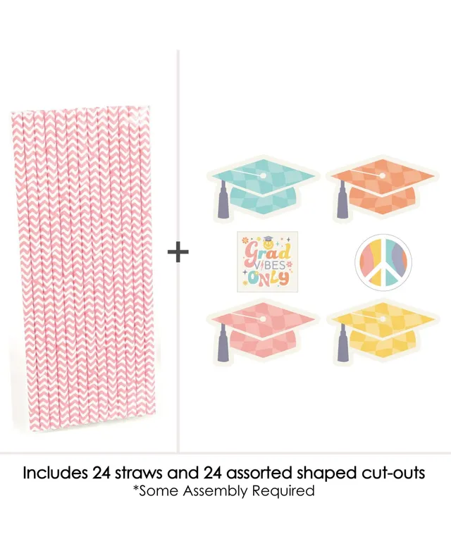 Big Dot of Happiness Ducky Duck Paper Straw Decor - Baby Shower or Birthday  Party Striped Decorative Straws - Set of 24