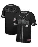 Men's Colosseum Black Texas Southern Tigers Free Spirited Mesh Button-Up Baseball Jersey