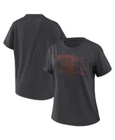 Women's Wear by Erin Andrews Charcoal San Francisco Giants Oversized Boyfriend T-shirt