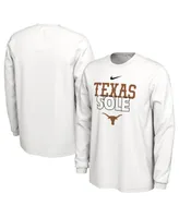 Men's Nike White Texas Longhorns On Court Long Sleeve T-shirt