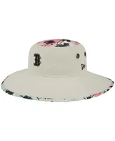 Men's New Era Natural Boston Red Sox Retro Beachin' Bucket Hat