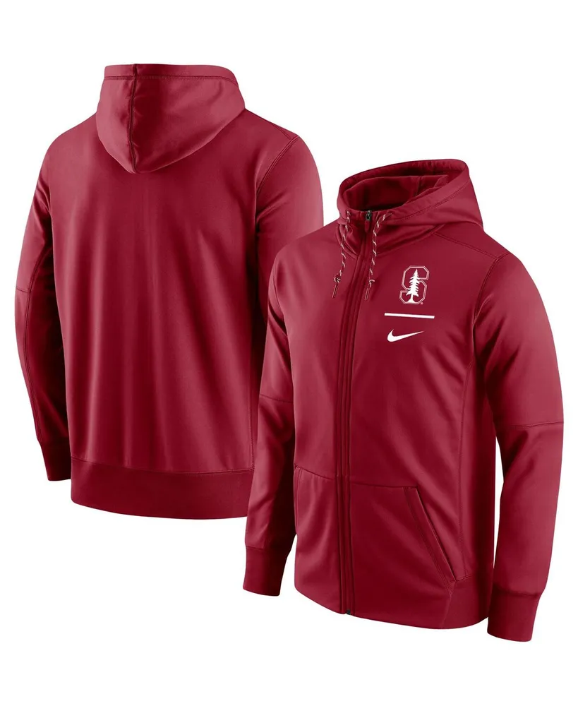 Men's Nike Cardinal Stanford Cardinal Logo Stack Performance Full-Zip Hoodie