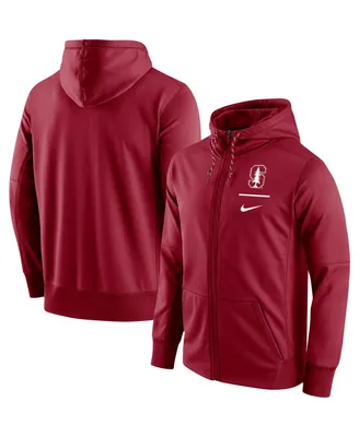 Men's Nike Cardinal Stanford Logo Stack Performance Full-Zip Hoodie