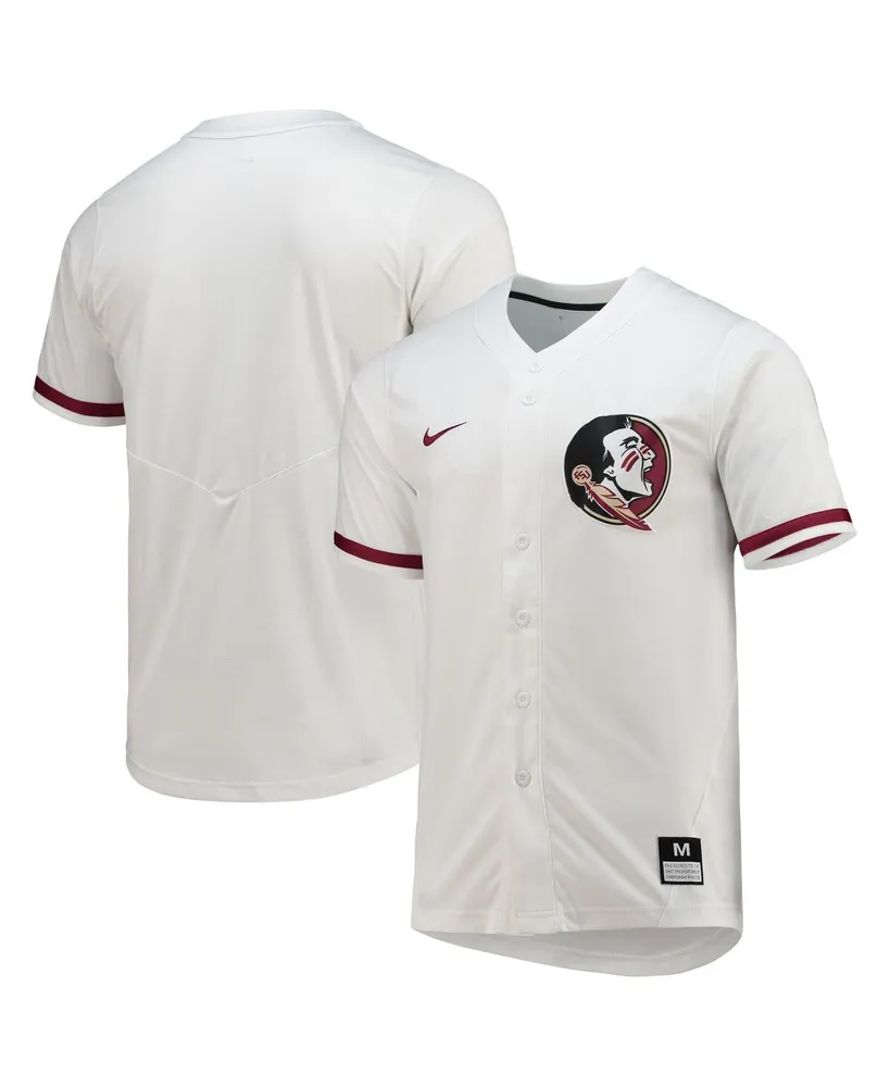Men's Nike White Florida State Seminoles Full-Button Replica Softball Jersey