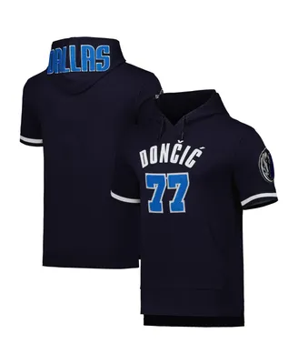 Men's Pro Standard Luka Doncic Navy Dallas Mavericks Name and Number Short Sleeve Pullover Hoodie