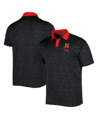 Men's Under Armour Black Maryland Terrapins Static Performance Polo Shirt