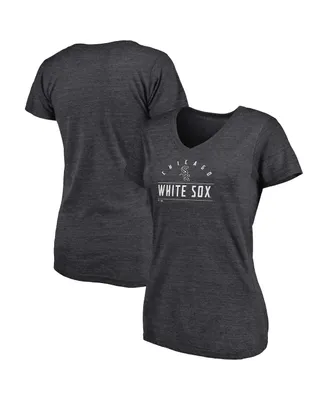 Women's Fanatics Heather Charcoal Chicago White Sox League Leader V-Neck T-shirt