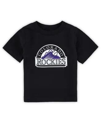 Infant Boys and Girls Black Colorado Rockies Team Crew Primary Logo T-shirt