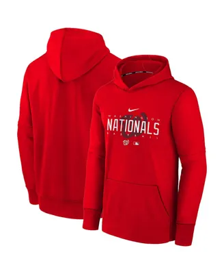 Big Boys and Girls Nike Red Washington Nationals Pregame Performance Pullover Hoodie