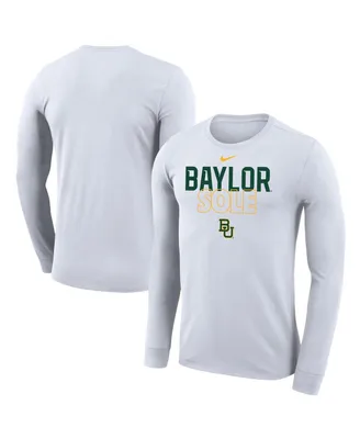 Men's Nike White Baylor Bears On Court Bench Long Sleeve T-shirt