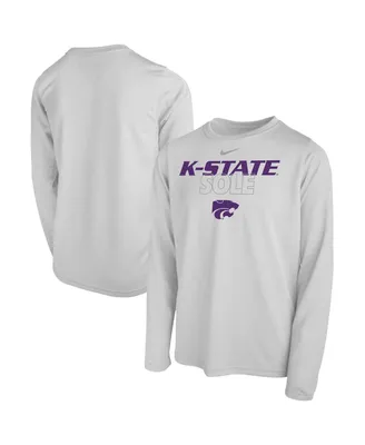Big Boys and Girls Nike White Kansas State Wildcats Sole Bench T-shirt