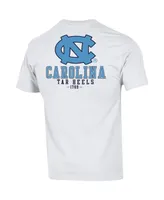 Men's Champion White North Carolina Tar Heels Stack 2-Hit T-shirt