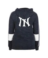 Women's New Era Navy York Yankees Colorblock Full-Zip Hoodie