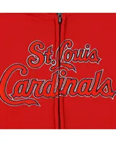 Big Boys and Girls Red St. Louis Cardinals Wordmark Full-Zip Fleece Hoodie